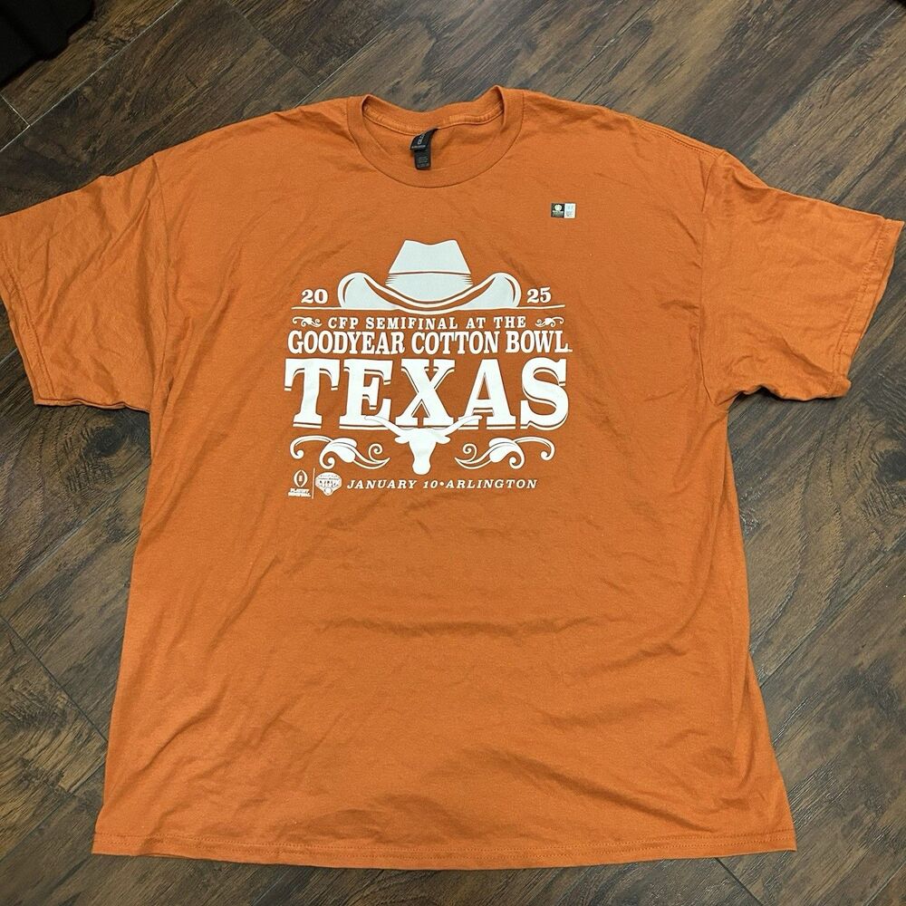 Good Year Cotton Bowl 2025 Tshirt Orange 2XL NWOT Arlington Texas